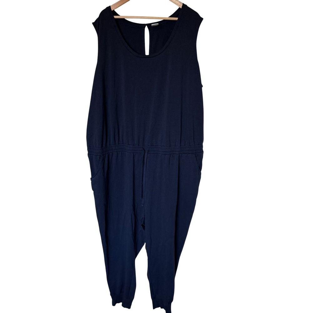 Amazon Essentials Jumpsuit Womens 5X Navy Blue Excellent Sleeveless Jogger‎ Plus